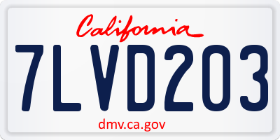 CA license plate 7LVD203