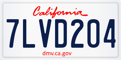 CA license plate 7LVD204