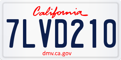 CA license plate 7LVD210