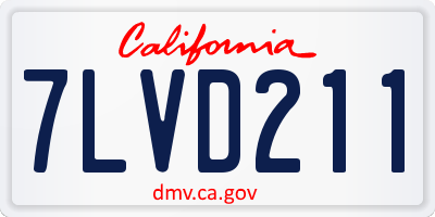 CA license plate 7LVD211
