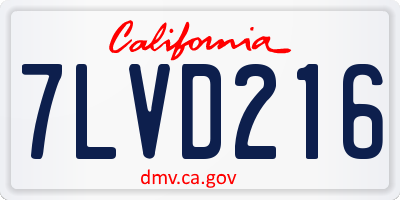 CA license plate 7LVD216