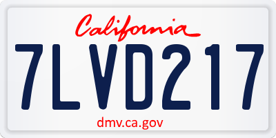 CA license plate 7LVD217