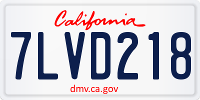 CA license plate 7LVD218