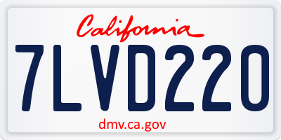 CA license plate 7LVD220