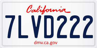 CA license plate 7LVD222