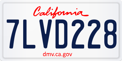 CA license plate 7LVD228