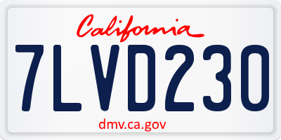CA license plate 7LVD230