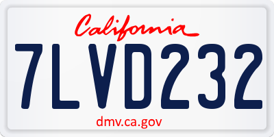 CA license plate 7LVD232