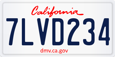 CA license plate 7LVD234