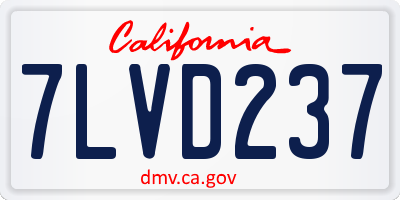 CA license plate 7LVD237