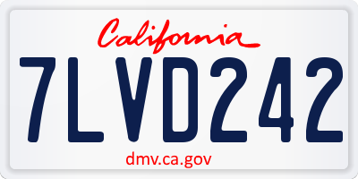 CA license plate 7LVD242