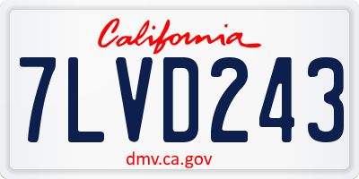CA license plate 7LVD243
