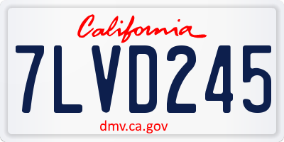CA license plate 7LVD245