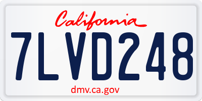 CA license plate 7LVD248
