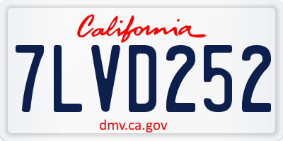 CA license plate 7LVD252