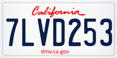 CA license plate 7LVD253