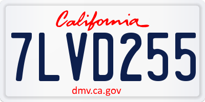 CA license plate 7LVD255