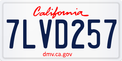 CA license plate 7LVD257