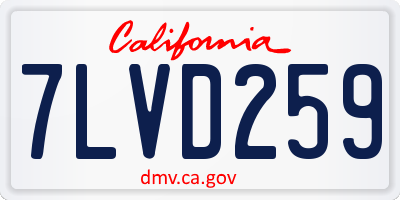 CA license plate 7LVD259
