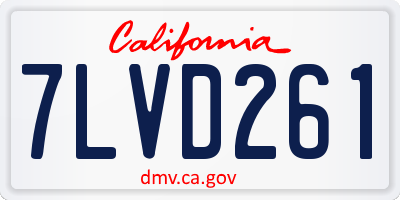 CA license plate 7LVD261