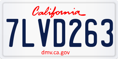 CA license plate 7LVD263