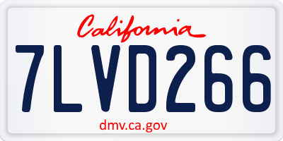 CA license plate 7LVD266