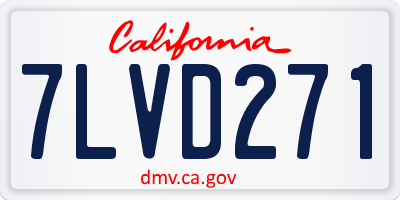 CA license plate 7LVD271