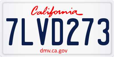 CA license plate 7LVD273