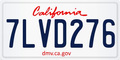 CA license plate 7LVD276