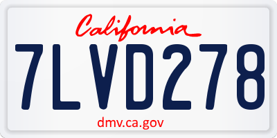 CA license plate 7LVD278
