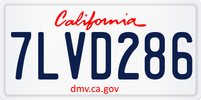 CA license plate 7LVD286