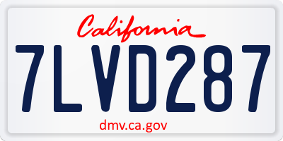 CA license plate 7LVD287