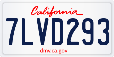 CA license plate 7LVD293