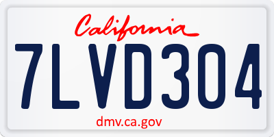 CA license plate 7LVD304