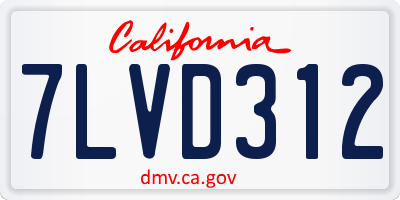 CA license plate 7LVD312