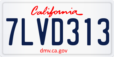CA license plate 7LVD313