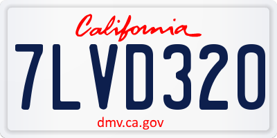 CA license plate 7LVD320