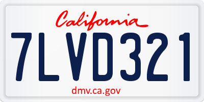 CA license plate 7LVD321