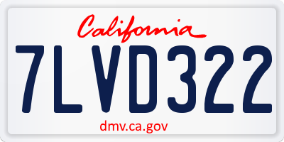 CA license plate 7LVD322