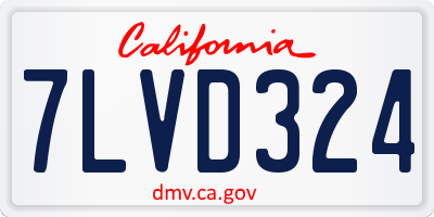 CA license plate 7LVD324
