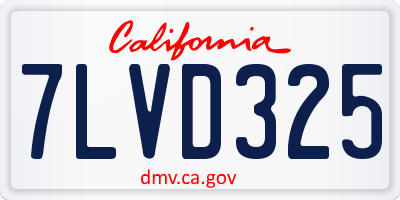 CA license plate 7LVD325