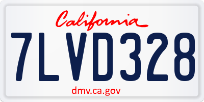 CA license plate 7LVD328