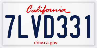 CA license plate 7LVD331