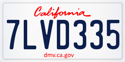 CA license plate 7LVD335