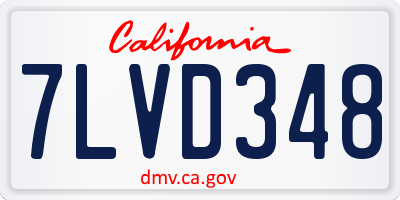 CA license plate 7LVD348
