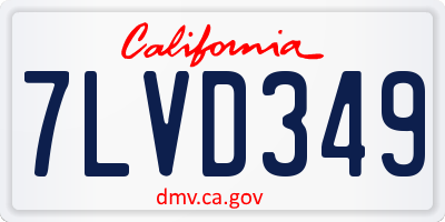 CA license plate 7LVD349