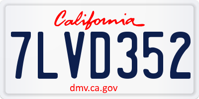 CA license plate 7LVD352