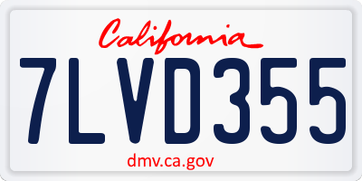 CA license plate 7LVD355