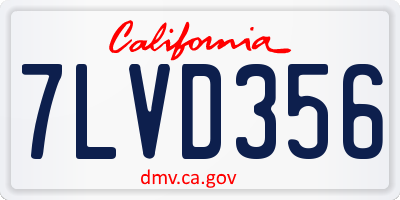 CA license plate 7LVD356