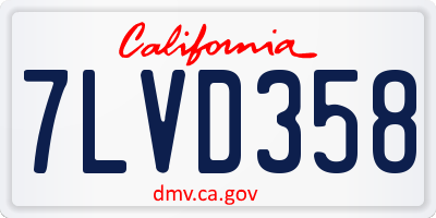 CA license plate 7LVD358